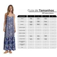 Vestido Longo Com Babado Azul Estampado Patchwork Yacamim C4