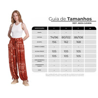 Calça Com Cordões De Regulagem Laranja Escuro Estampado Yacamim T10