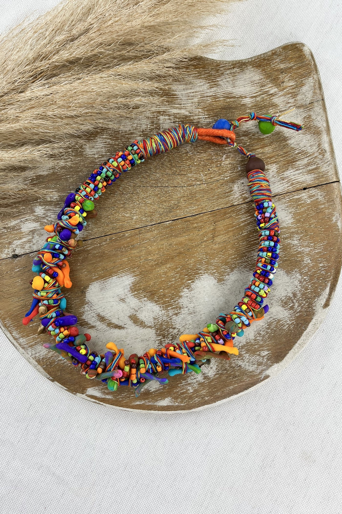 Colar Artesanal De Cordas Coloridas Yacamim #245