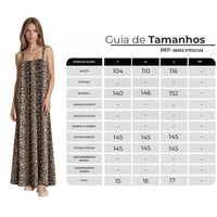 Vestido Longo Com Alças Largas E Forro Animal Print Yacamim D15