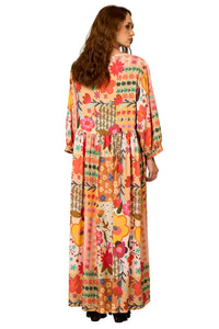 Vestido Midi Amplo Estampado Yacamim D25