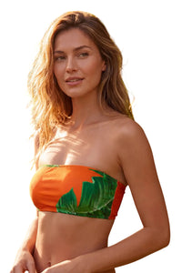 Top Faixa Estampado Laranja Yacamim F5