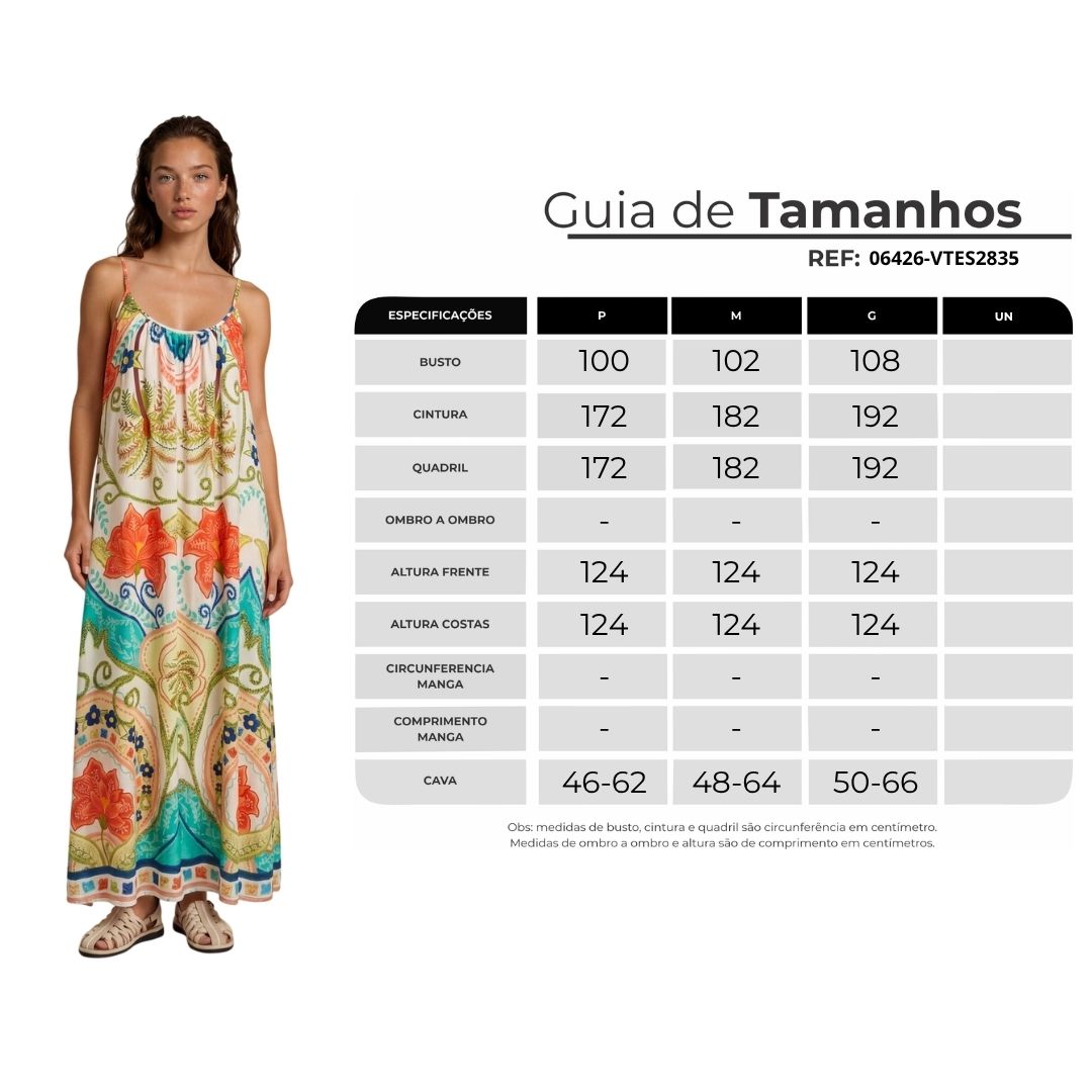 Vestido Longo De Alças Reguláveis Bege Estampado Yacamim C27