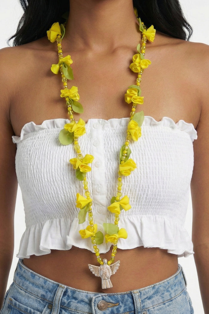 Colar Espírito Santo Flores Amarelas Yacamim #43