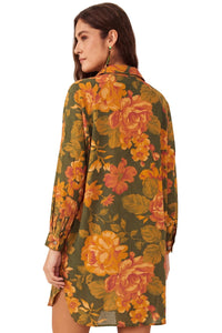 Chemise Amplo Estampado Ouro Preto Yacamim T6