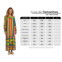 Chemise Longa Com Mangas Longas Estampada Colorida Yacamim M6
