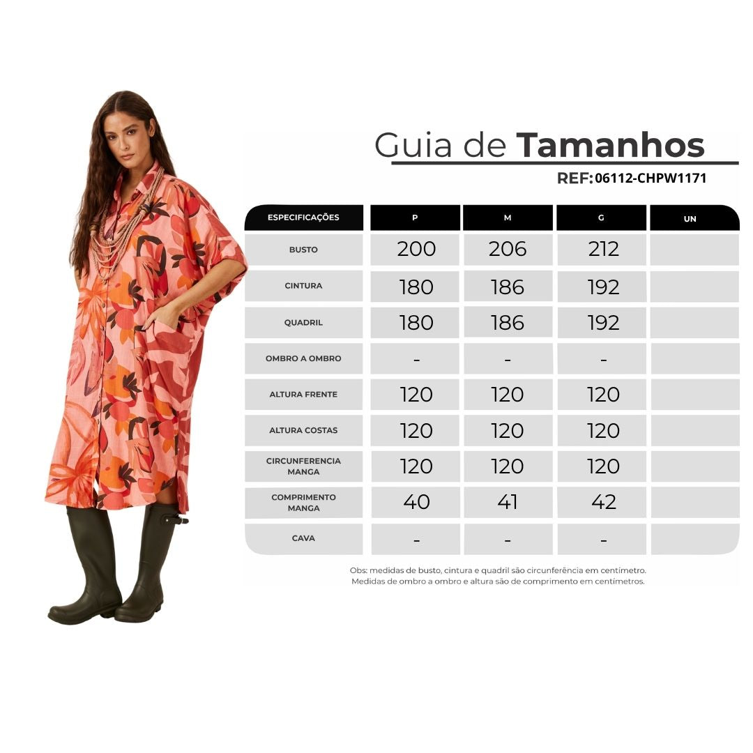 Chemise Midi Com Bolsões Patchwork Yacamim P2