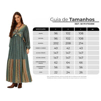 Vestido Longo Com Lurex Babados Verde Yacamim C1