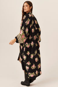 Chemise Longa Preto Estampado Yacamim L5