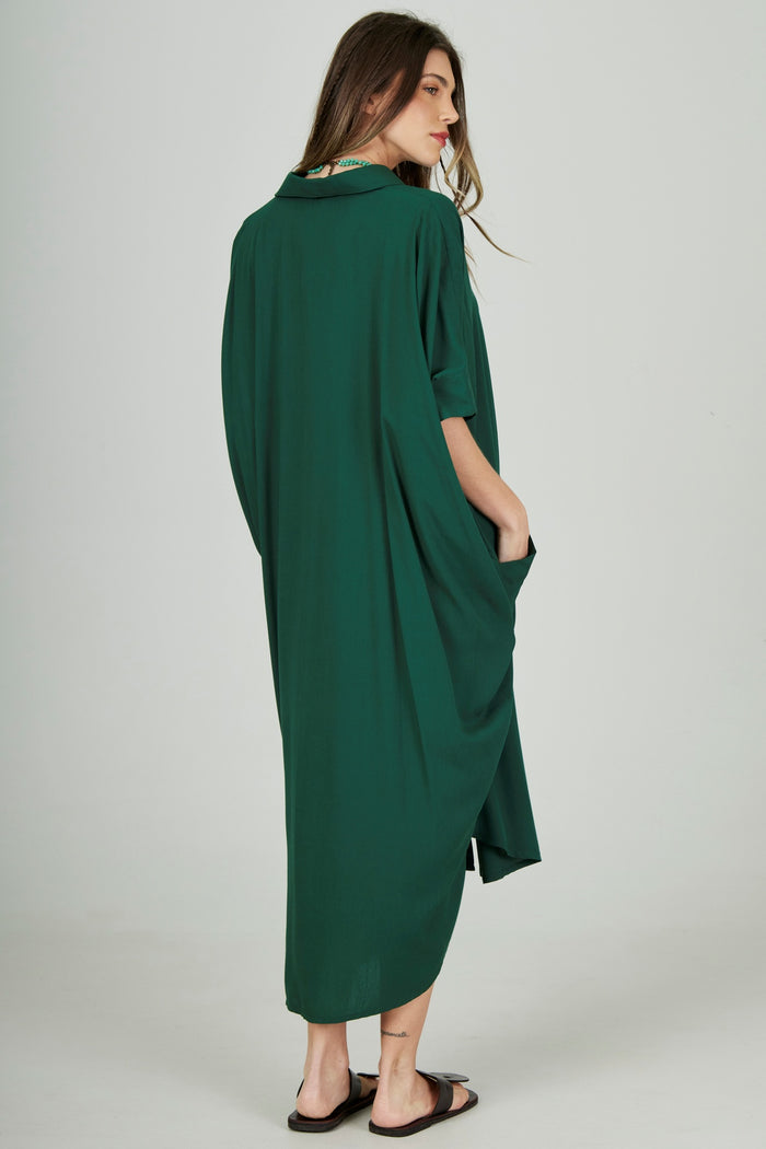 Chemise Midi Verde Escuro Yacamim L1