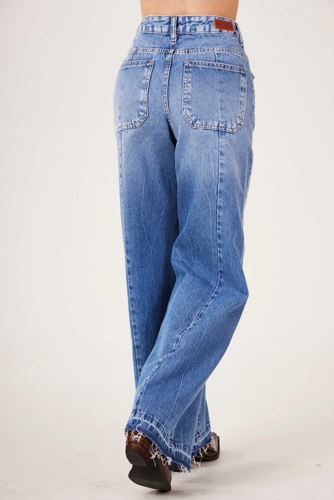 Calça Pantalona Azul Jeans Yacamim H1