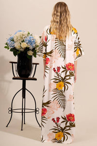 Chemise Longo Com Fendas Laterais Estampado Yacamim M3