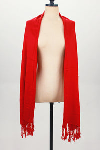Lenço Pashmina Com Franjas Vermelho Yacamim #469