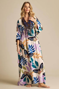 Kaftan Longo Amplo Estampado Yacamim J5