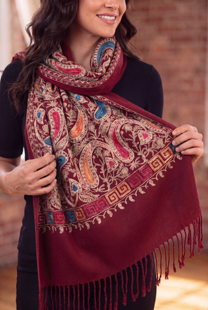 Pashmina Cashmere Bordô Yacamim #1083