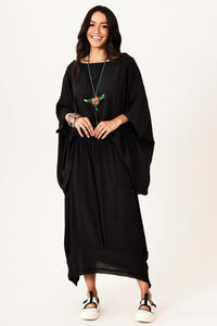 Saia Viscolinho Com Bolso Lateral Preto Yacamim A5