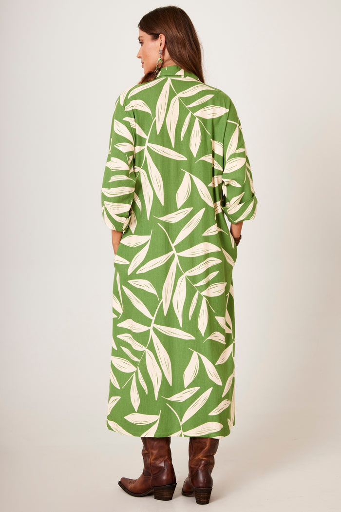 Chemise Midi Verde Estampado Yacamim P8