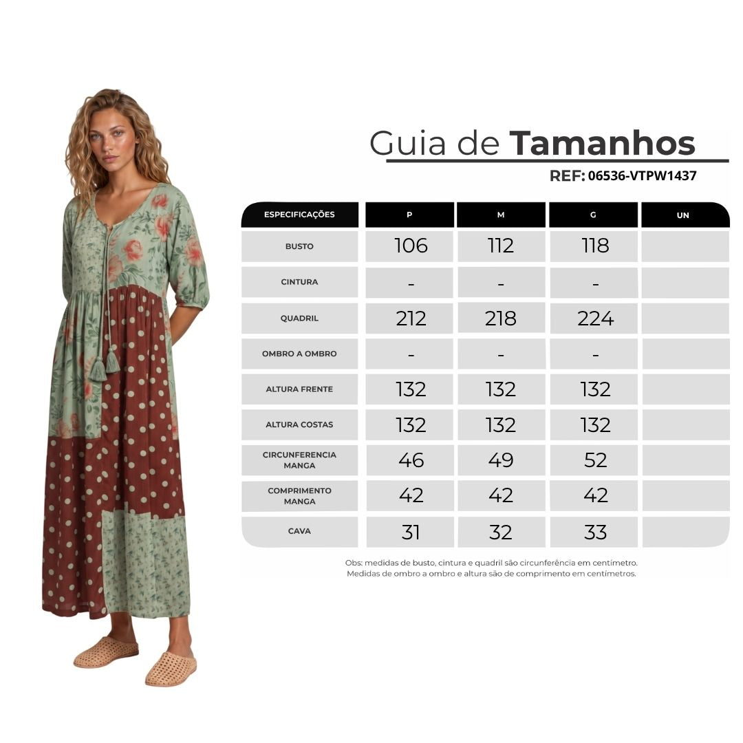 Vestido Midi Com Recortes Verde E Marrom Patchwork De Poá Yacamim E14