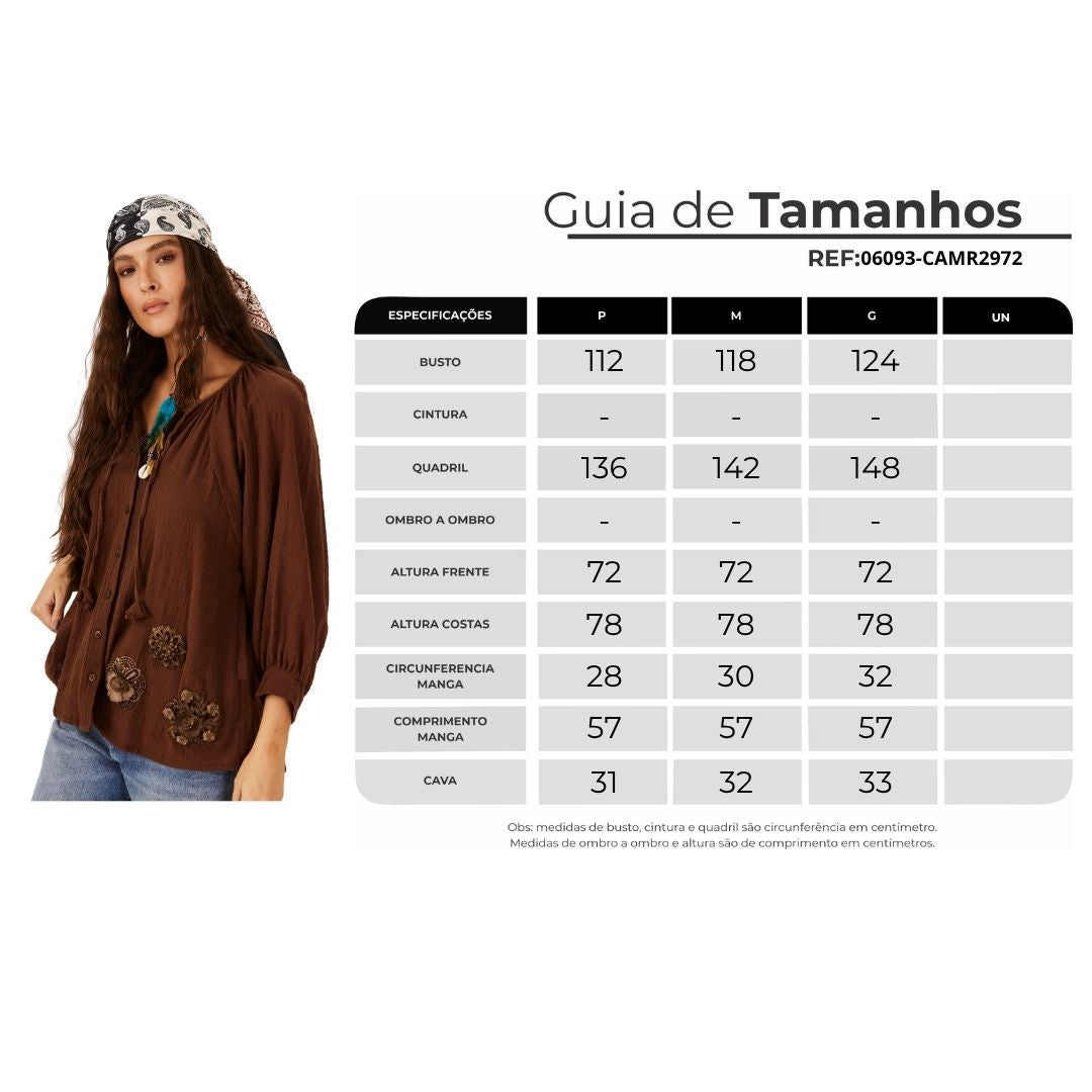Camisa Gaze Marrakesh Marrom Yacamim A19