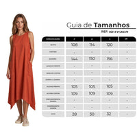 Vestido Regata Midi Viscolinho Com Bolsos Vermelho Ferrugem Yacamim D9