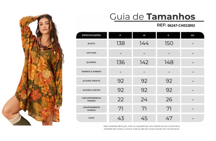 Chemise Amplo Estampado Ouro Preto Yacamim P3