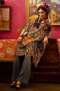 Kaftan Amplo Midi Animal Print Frida Yacamim J3 Mex