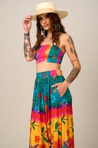 Calça Saruel Pantalona Colorida Estampada Yacamim G4