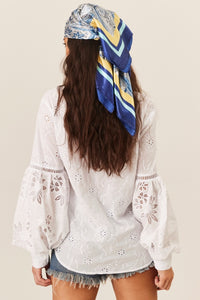 Camisa Broderie Com Entremeios Branca Yacamim A9