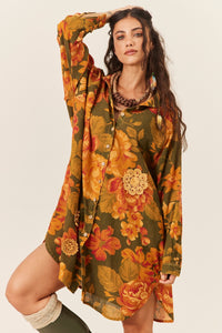 Chemise Amplo Estampado Ouro Preto Yacamim P3