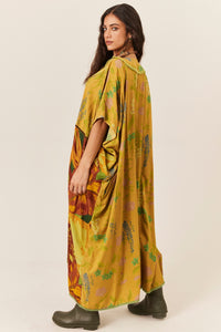 Kaftan Amplo Verde Patchwork Yacamim J2
