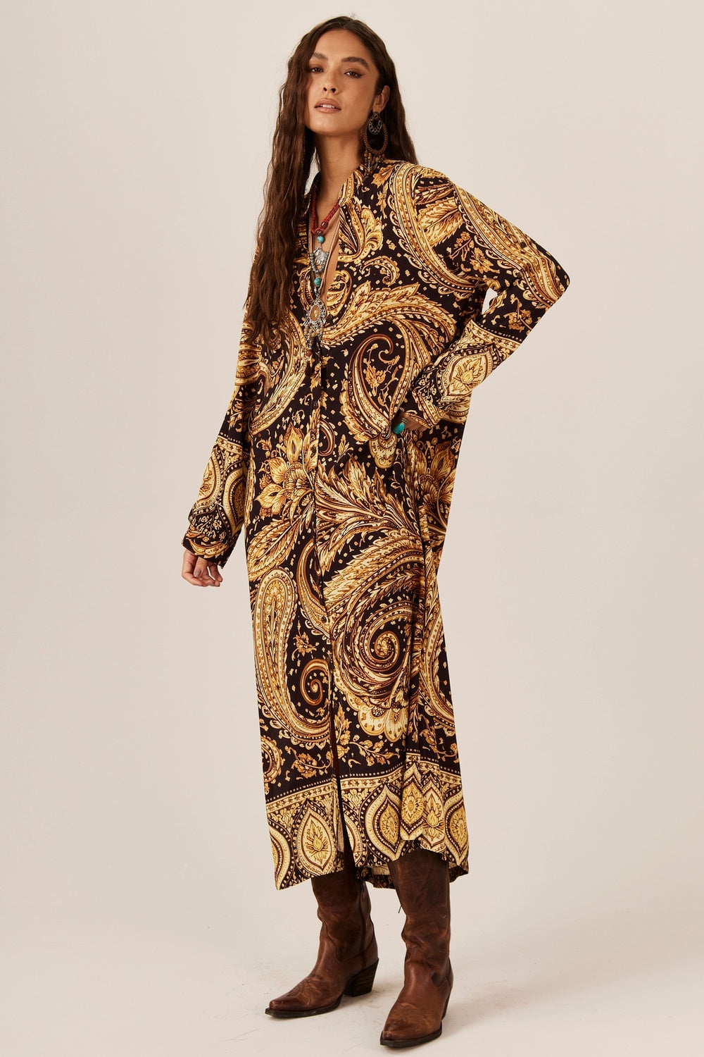 Chemise Midi Estampa Paisley Yacamim P6