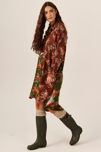 Chemise Ampla Bordô E Verde Patchwork Yacamim M7