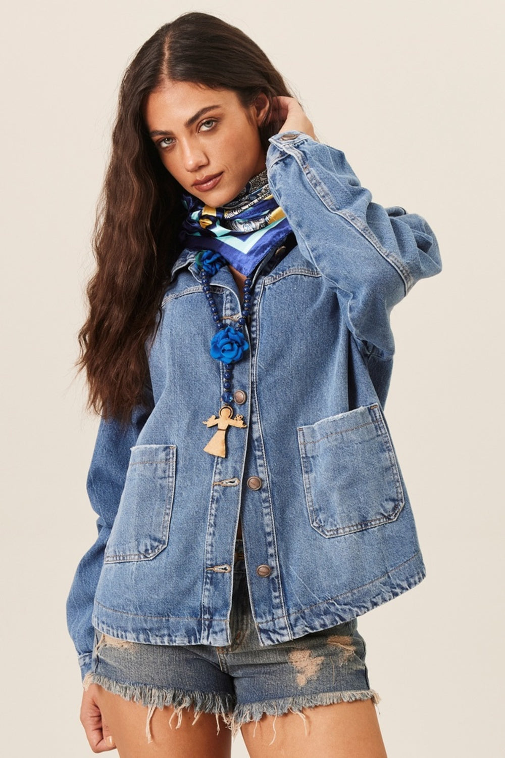 Jaqueta Jeans Azul Yacamim K6