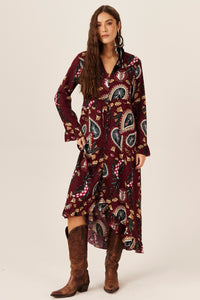 Vestido Longo Bordô Yacamim E14