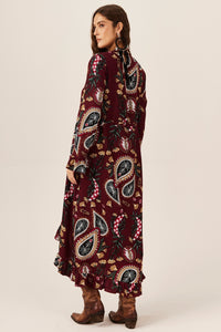 Vestido Longo Bordô Yacamim E14
