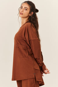 Blusa De Moletom Marrom Yacamim A3