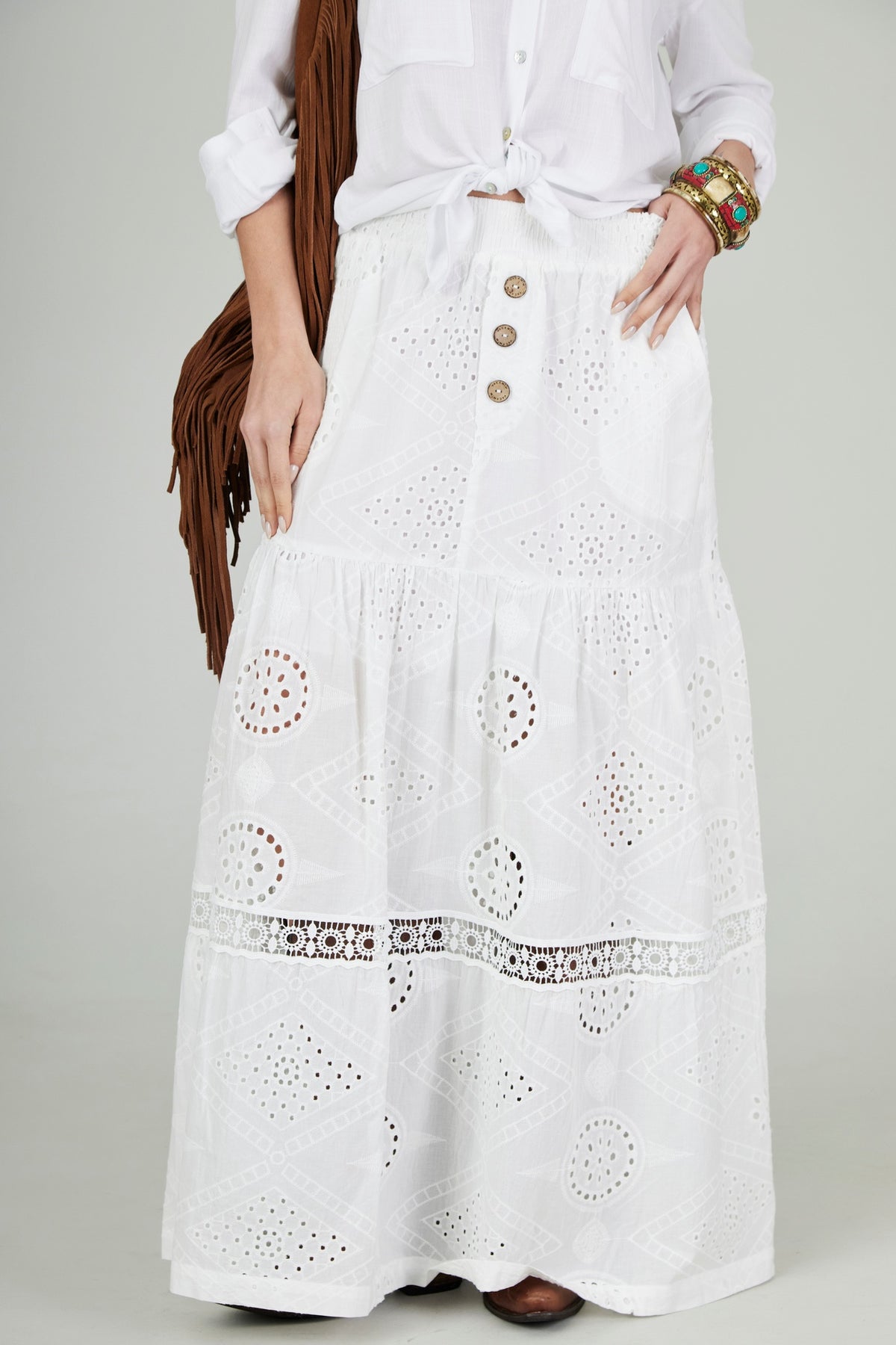 Saia Longa Broderie Branco Yacamim G5/6/7