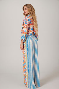 Calça Pantalona Azul Coleção Pira Omomba''e Yacamim K4