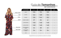 Macacão Longo Saruel Pantalona Preto Paisley Yacamim O10