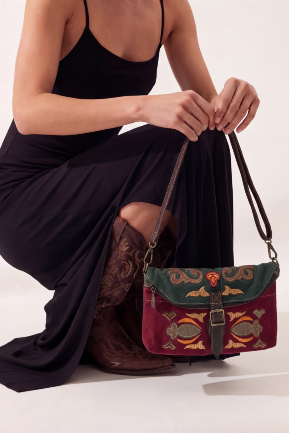 Bolsa Pochete De Lona Artesanal Yacamim #770